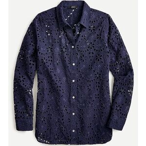 NWT J. Crew Button-up shirt in embroidered eyelet